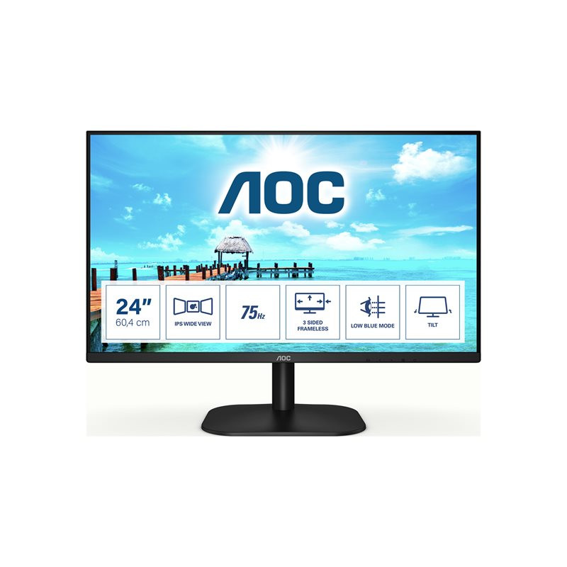 AOC 24B2XDAM 23 8p VA monitor with vivid colors HDMI VGA DVI