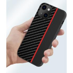 COQUE CARBONNE NOIRE LISERE ROUGE A03CORE