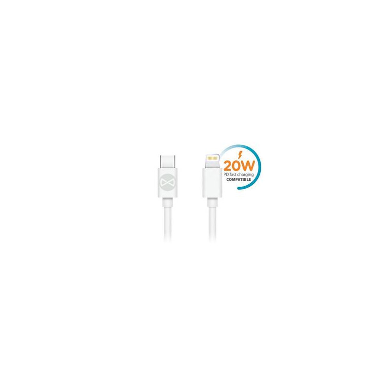 DATA CABLE USB C LIGHTNING FOREVER CHARGE RAPIDE 1M 20W BLANC