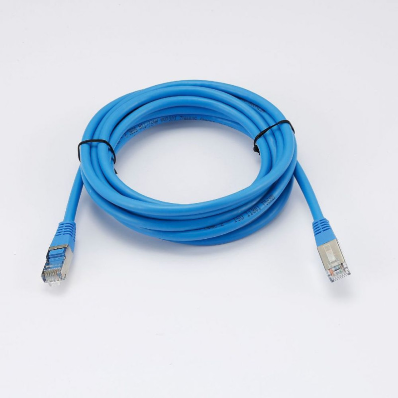 Câble RJ45 Male Male droit CAT6A F UTP Longueur 3M Bleu en