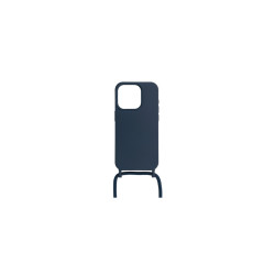 ETUI SILICONE CORDON IPHONE 15 PRO BLEUE