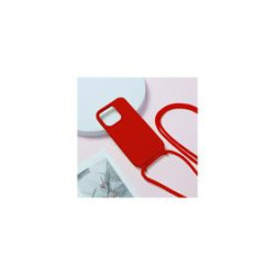 ETUI SILICONE CORDON IPHONE 15 ROUGE