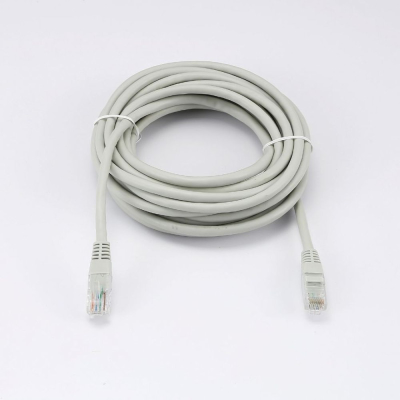 Câble RJ45 Male Male droit CAT6 U UTP Longueur 5M Gris en 