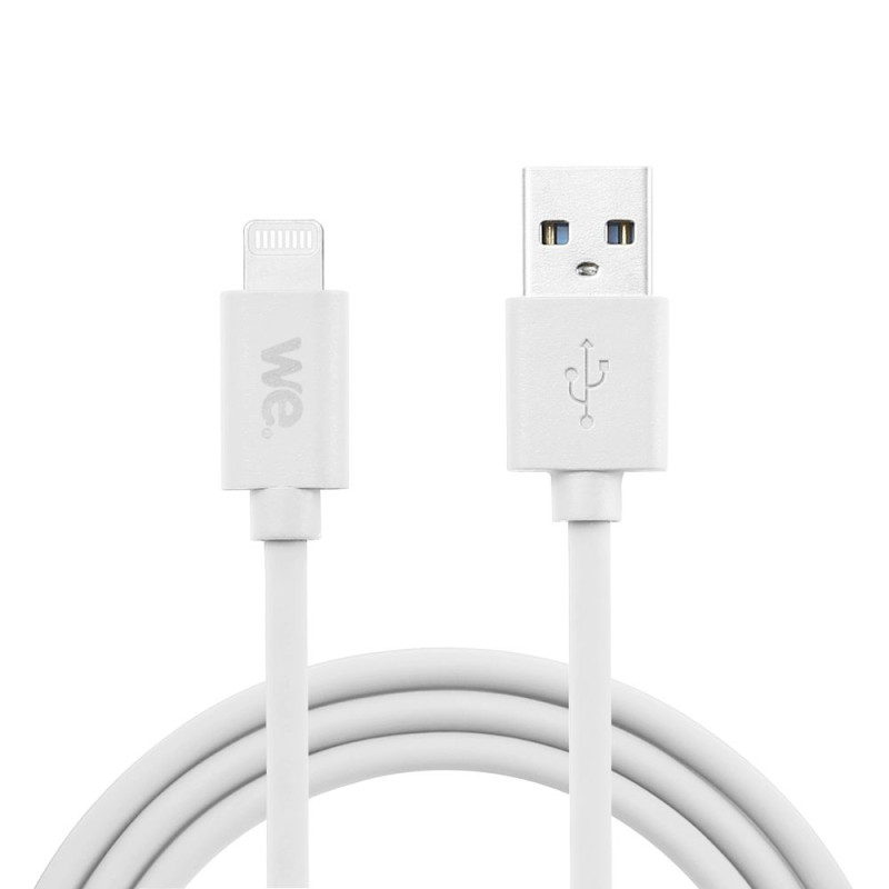 Câble USB Lightning en silicone 2m blanc