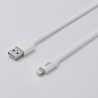 Câble USB Lightning en silicone 2m blanc