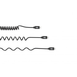 Câble USB Lightning torsadé 2m noir