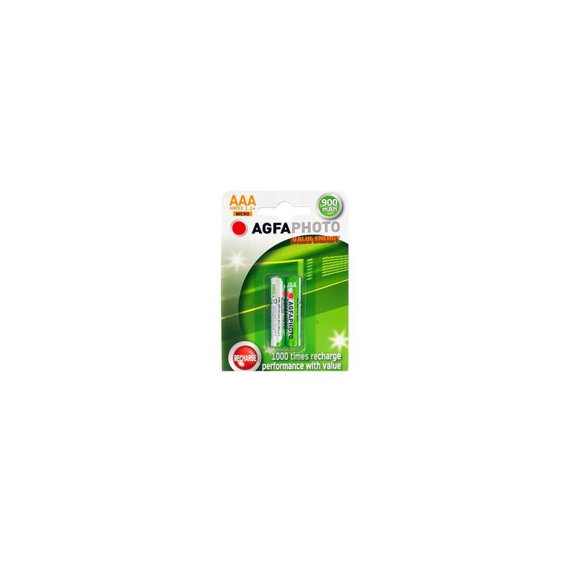 PACK DE 2 R03 RECHARGEABLE AGFA 900 MAH TYPE AAA