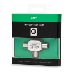 Té Coax 9 52mm 1entree M 2sortiesF