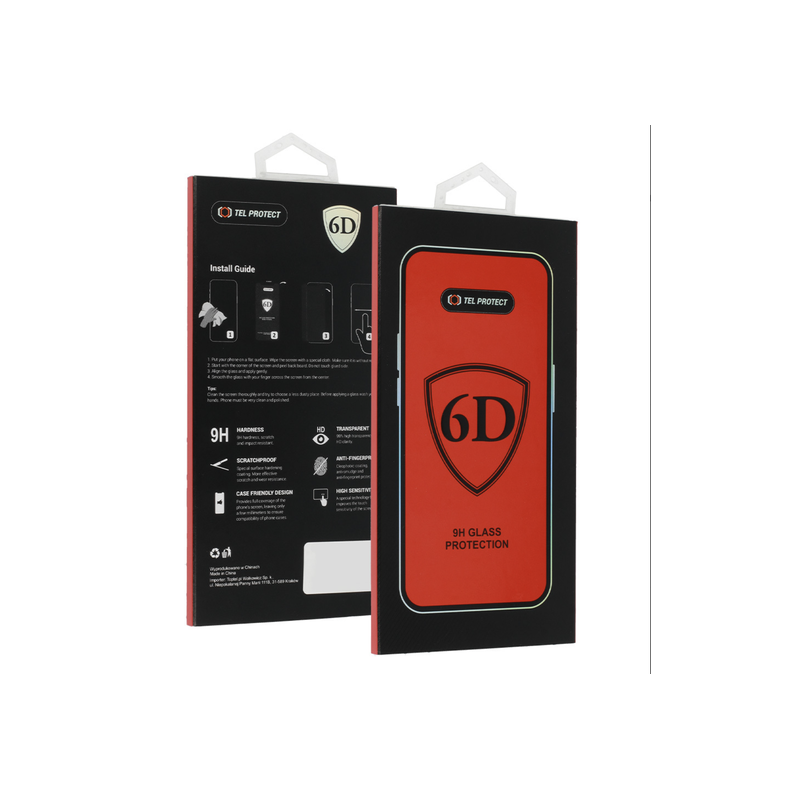 ECRAN PROTECTION FULL GLUE 6D IPH 16 PRO MAX BLACK TEL PROTECT