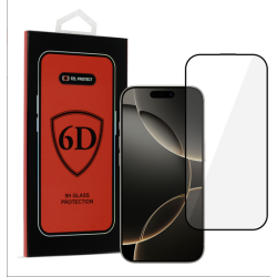 ECRAN PROTECTION FULL GLUE 6D IPH 16 PRO MAX BLACK TEL PROTECT