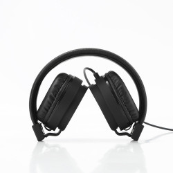 Casque filaire noir avec micro câble 1 20m arceau réglable