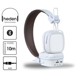 Casque HEDEN Evolution bluetooth filaire blanc
