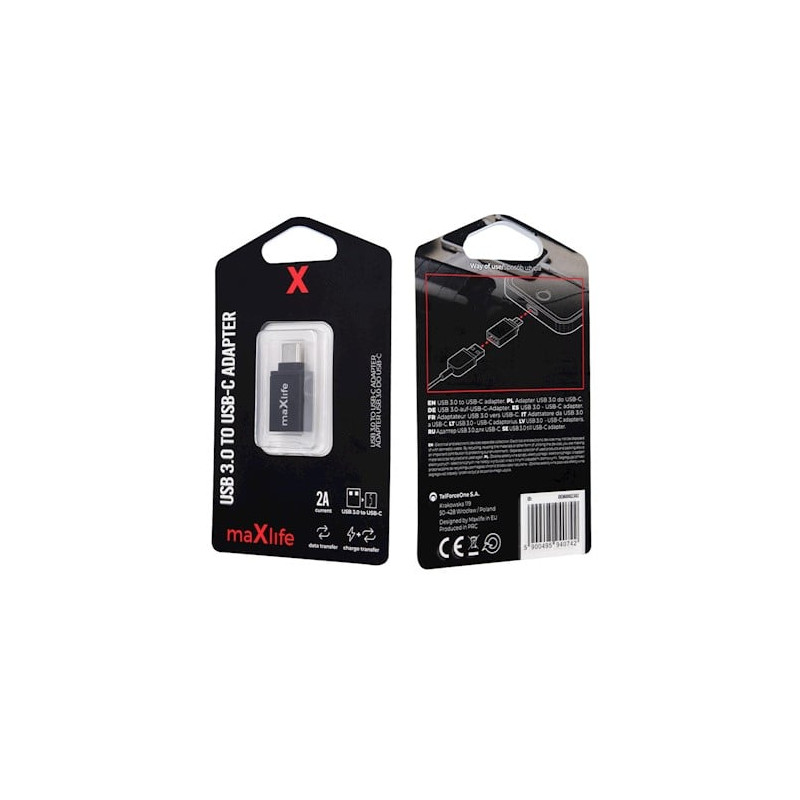 ADAPTATEUR USB FEMELLE VERS USB C MALE MAXLIFE