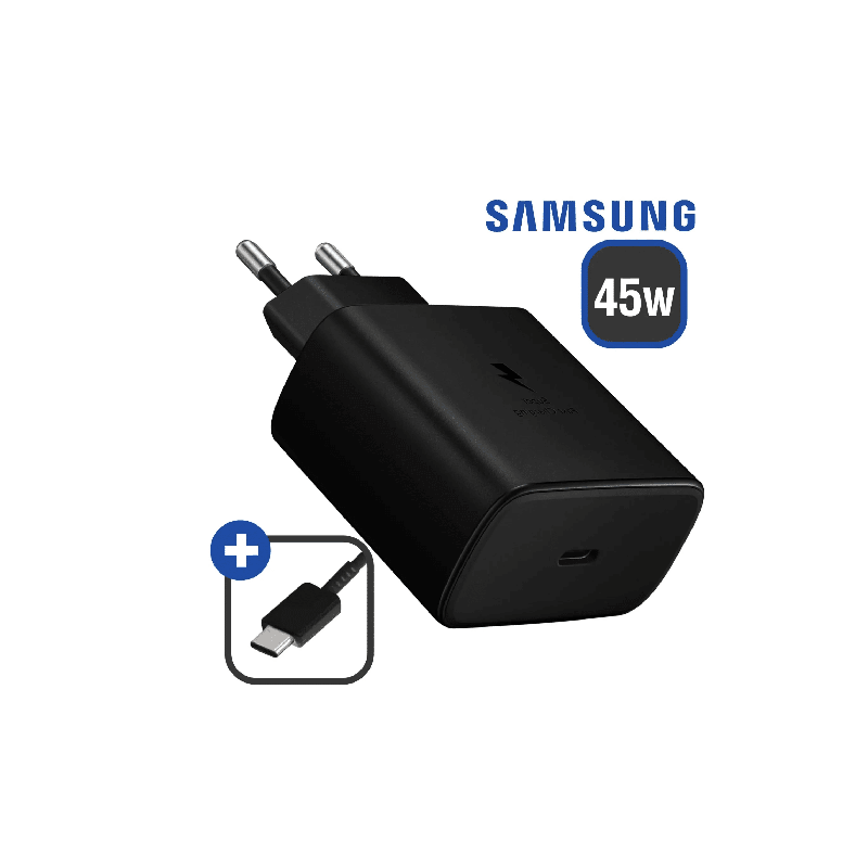 CHARGEUR CABLE C C 45W ULTRA FAST ORIGINE SAMSUNG NOIR