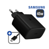 CHARGEUR CABLE C C 45W ULTRA FAST ORIGINE SAMSUNG NOIR