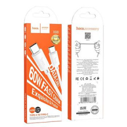 DATA CABLE TYPE C TO TYPE C 60W HOCO X88 BLANC