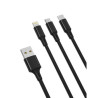 CABLE XO NB173 3 EN 1 USB C LIGTHNING MICRO 2 4A NOIR