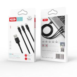 CABLE XO NB173 3 EN 1 USB C LIGTHNING MICRO 2 4A NOIR