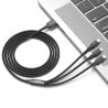 CABLE XO NB173 3 EN 1 USB C LIGTHNING MICRO 2 4A NOIR
