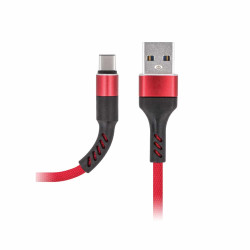 DATA CABLE TYPE C 2A RENFORCE ROUGE