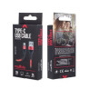DATA CABLE TYPE C 2A RENFORCE ROUGE