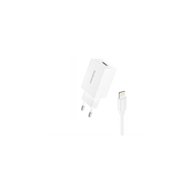 CHARGEUR 1XUSB 10 5W CABLE LIGHTNING FONENG KC210 BLANC