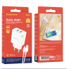 CHARGEUR 2 USB TYPE C 2 1A CABLE 1M BN15 BOROFONE BLANC