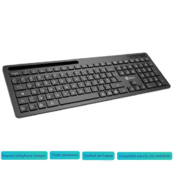 Clavier sans fil 2 4Gh BT HEDEN 104keys support tél intégré con