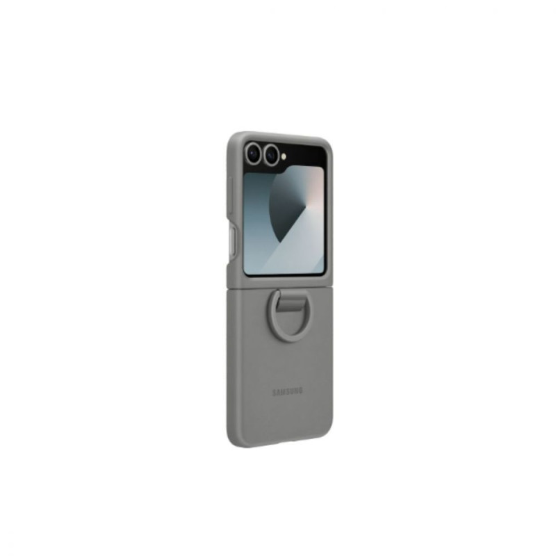 Coque en silicone avec anneau pour Galaxy Z Flip6 Coloris Gris S