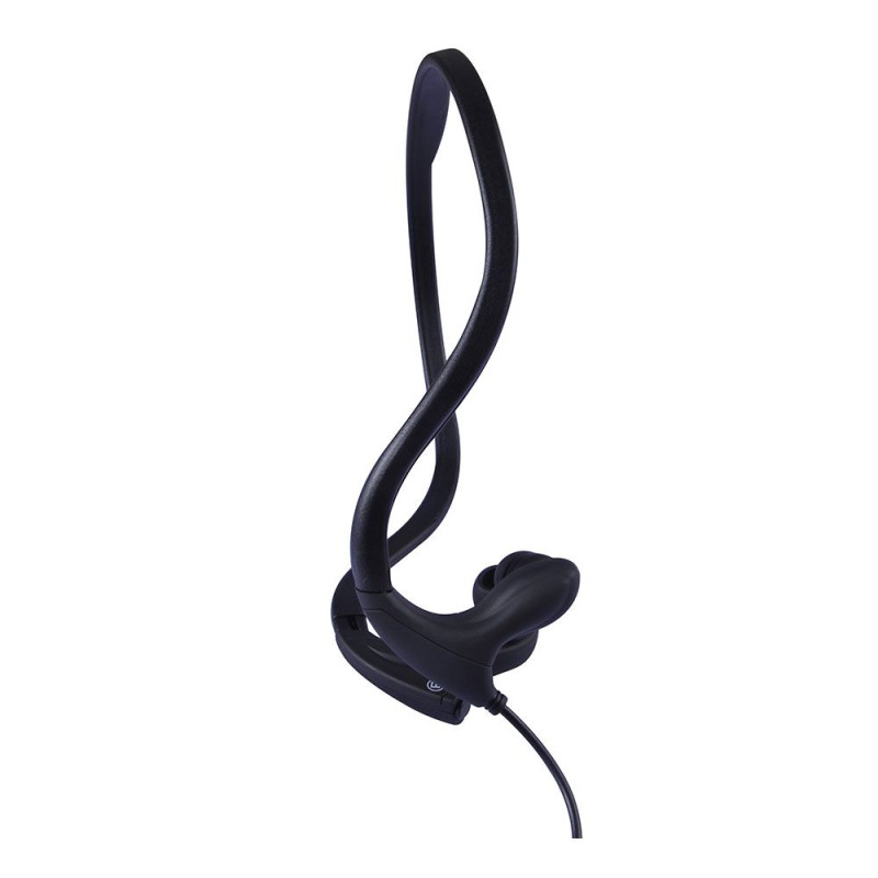 Ecouteurs sport filaire Noir Arceau tour de cou toucher doux Mic