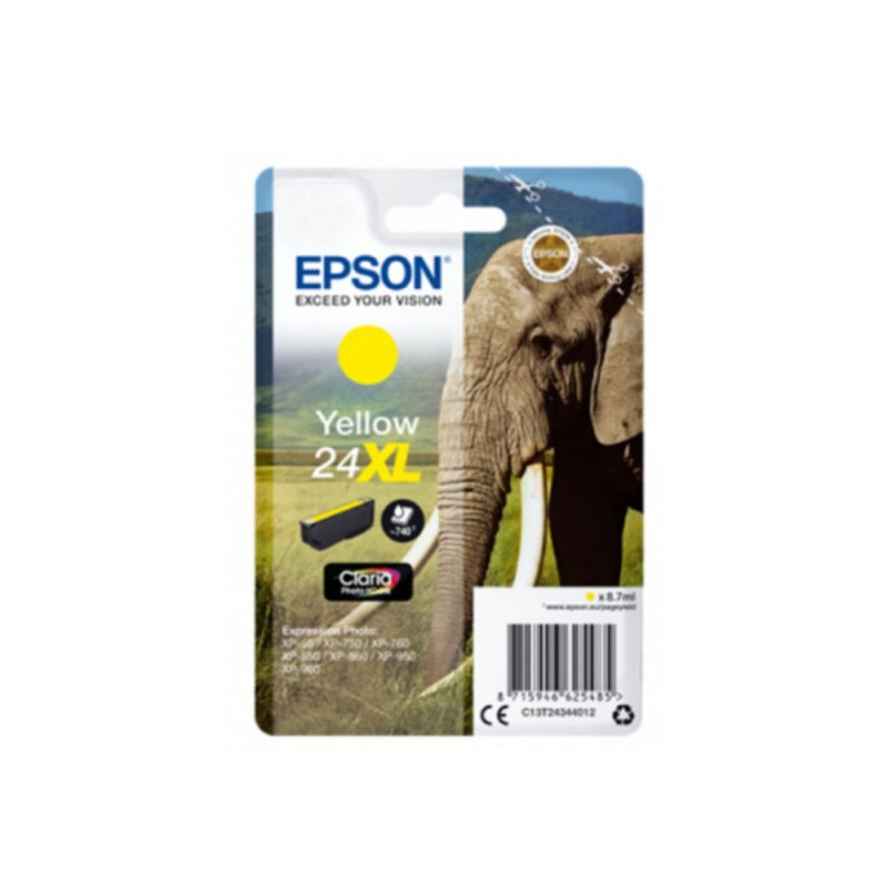 EPSON Cartouche Eléphant 24XL Encre Claria Photo HD Jaune 8 7ml