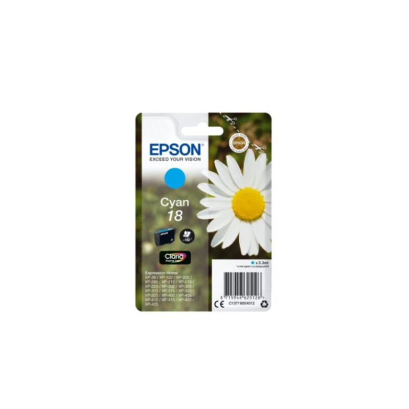EPSON Cartouche Pâquerette 18 Encre Claria Home Cyan 3 3ml Alarm