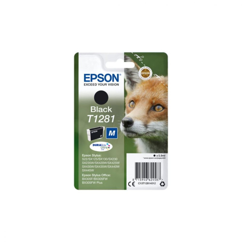 EPSON Cartouche Renard T1281 Encre DURABrite Ultra Noir 5 9ml