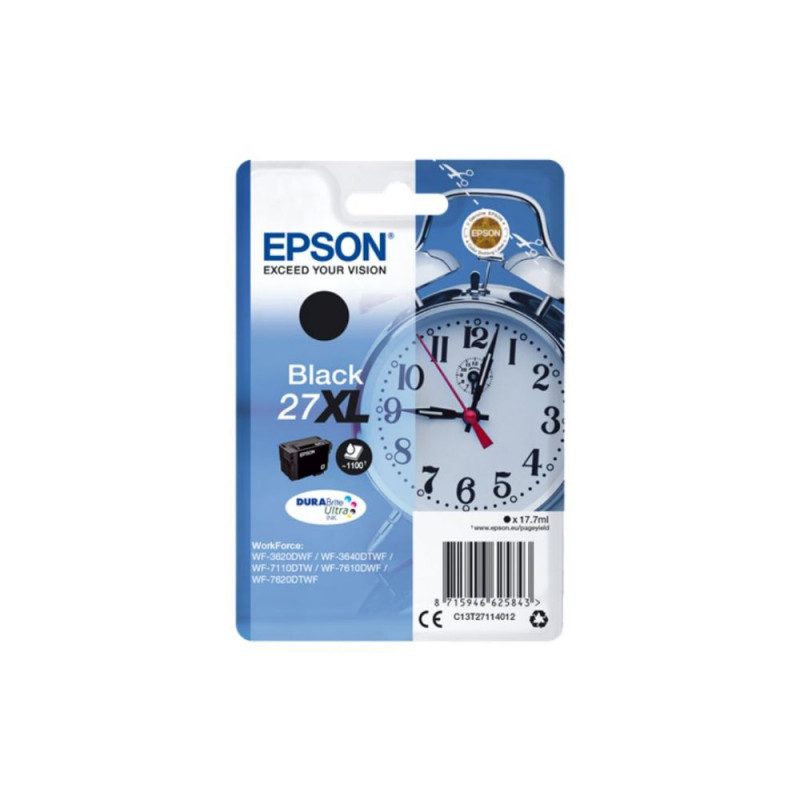 EPSON Cartouche Réveil 27XL Encre Durabrite Noir XL 17 7ml