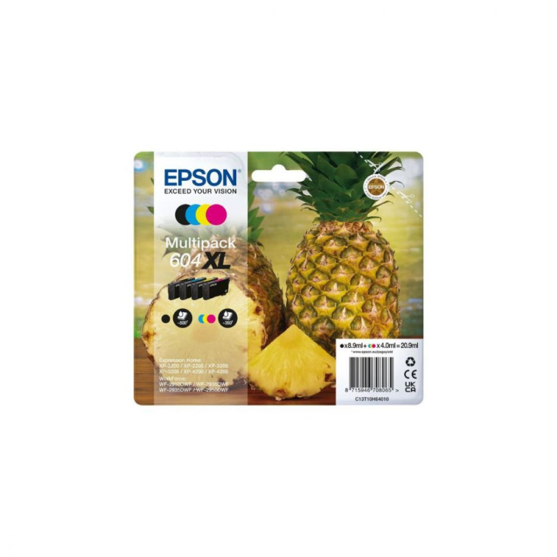 EPSON Multipack Ananas 604XL Encre N C M J 1x8 9ml 3x4ml