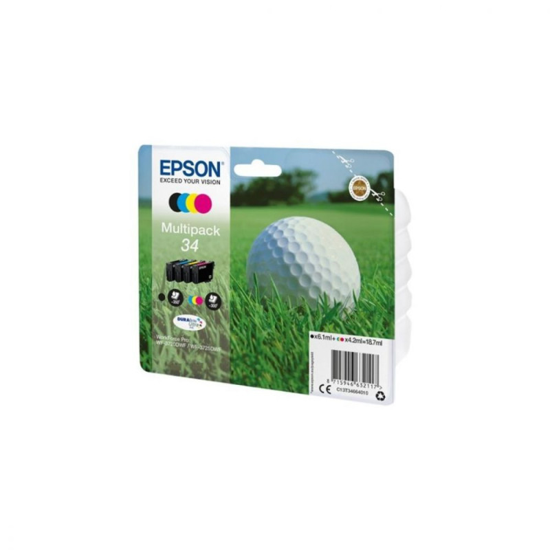 EPSON Pack 4 cartouches Golf 34 Encre N C M Y 1x6 1ml 3x4 2ml