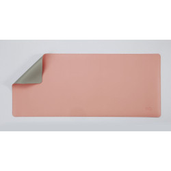 Tapis de souris XXL en PU réversible rose et gris 