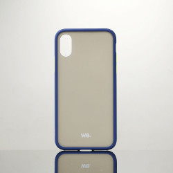 We Coque de protection RUBBER APPLE IPHONE X XS Bleu Dos tran