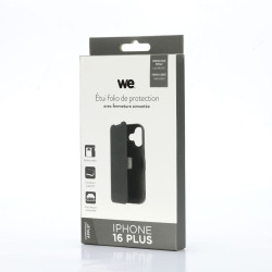 WE Etui folio AIMANTE APPLE IPHONE 16 PLUS Noir fermeture magn