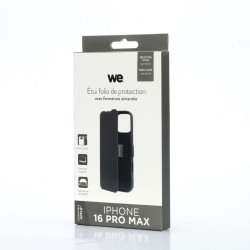 WE Etui folio AIMANTE APPLE IPHONE 16 PRO MAX Noir fermeture m