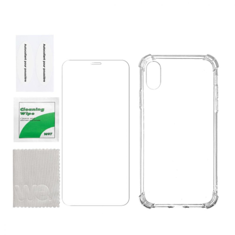 WE PACK verre trempé et coque de protection transparente IPHONE 