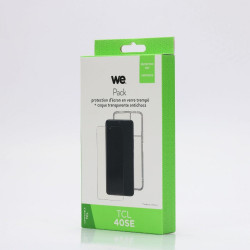 WE PACK verre trempé et coque de protection transparente TCL 40S