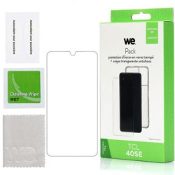 WE PACK verre trempé et coque de protection transparente TCL 40S