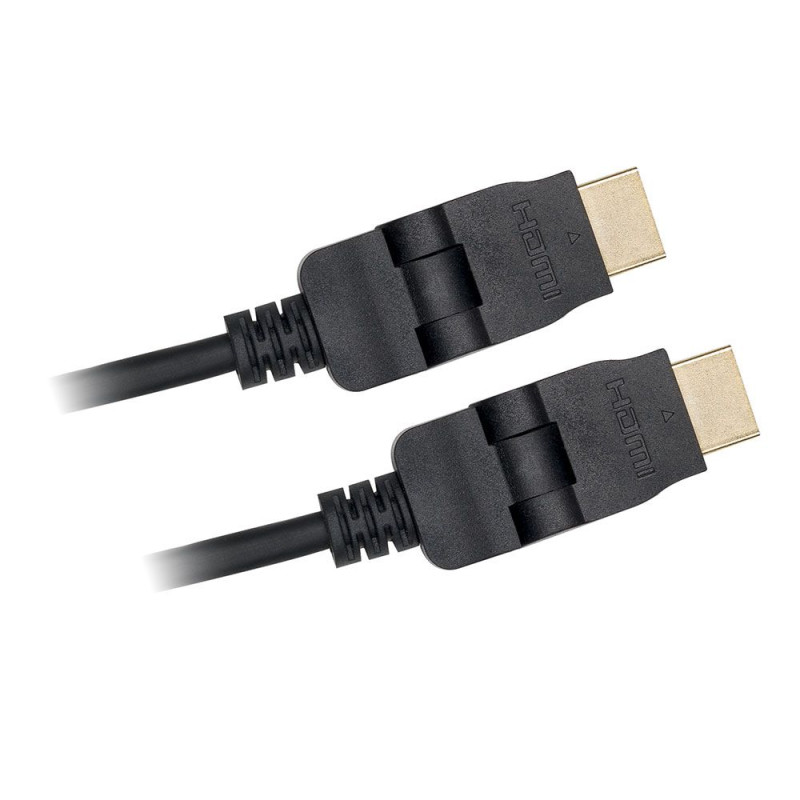 Câble HDMI mâle mâle 1m50 noir inclinable à 180 
