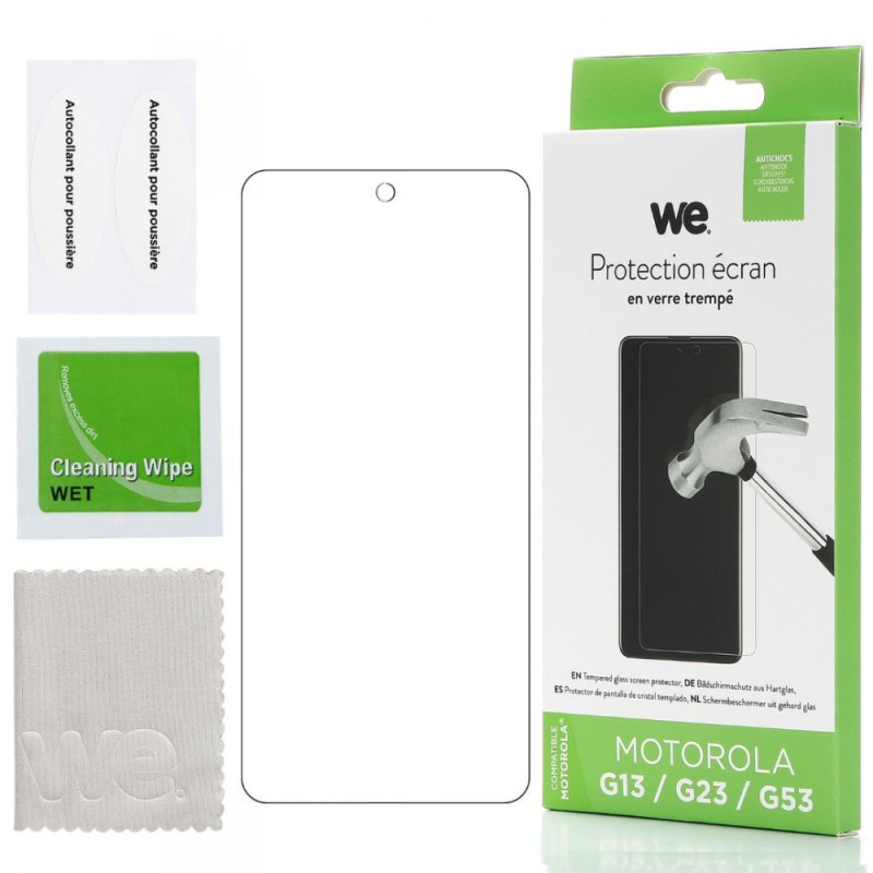 WE Verre trempé MOTOROLA G13 G23 G53 Protection écran an
