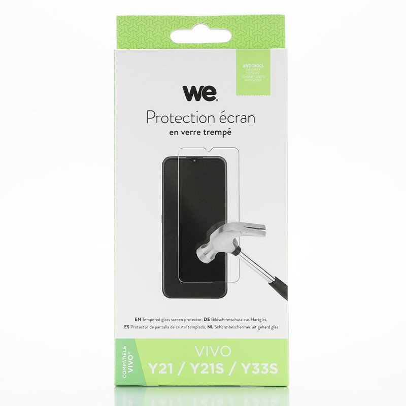 WE Verre trempé VIVO Y21 Y21S Y33S Protection écran anti 