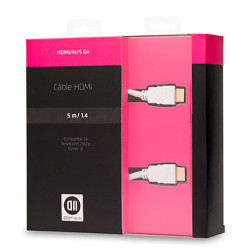 Câble HDMI mâle mâle blanc 5m