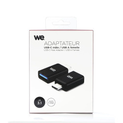 Adaptateur USB C male USB A femelle noir USB3 1