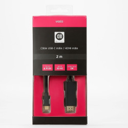 Câble USB C vers HDMI mâle mâle compatible avec appareils en USB