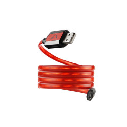 Câble lumineux Gamium USB micro USB Câble plat 1m Rouge Câble 